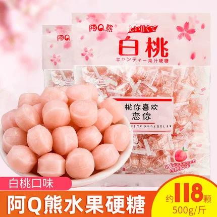 日本白桃硬糖水蜜桃味果汁夹心糖
