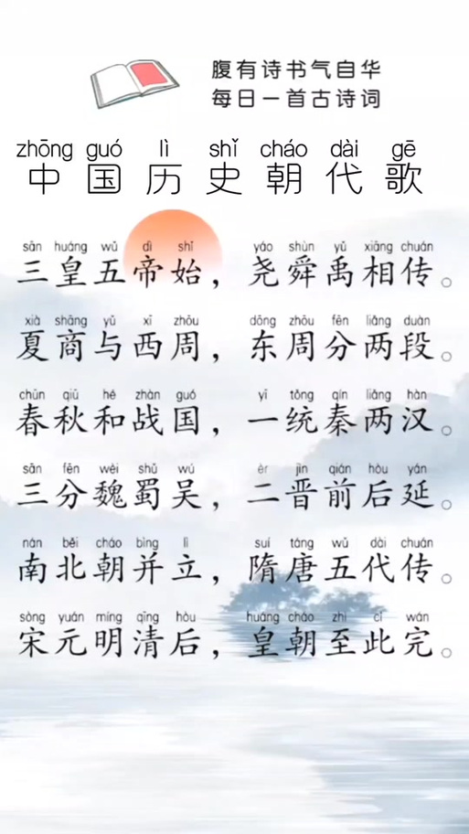 小学生必背朝代歌缩略图