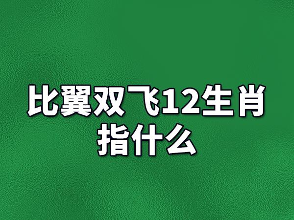 比翼双飞开过什么生肖