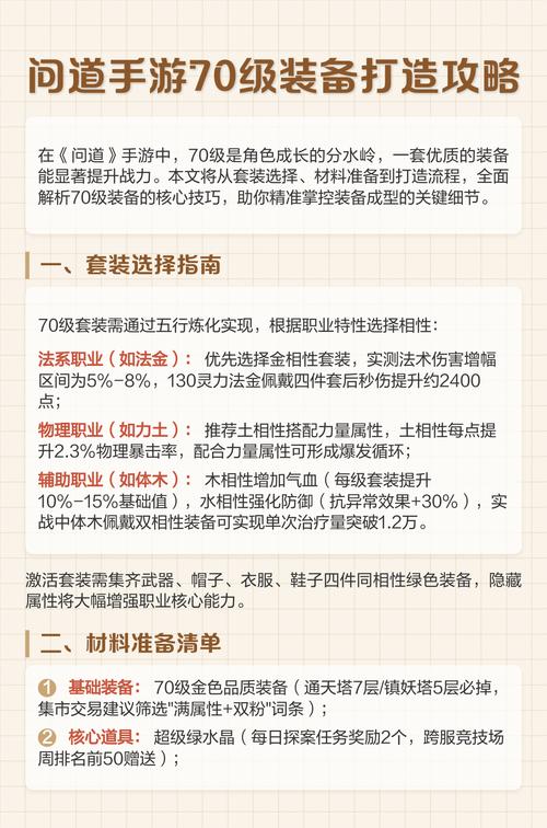 问道装备打造攻略