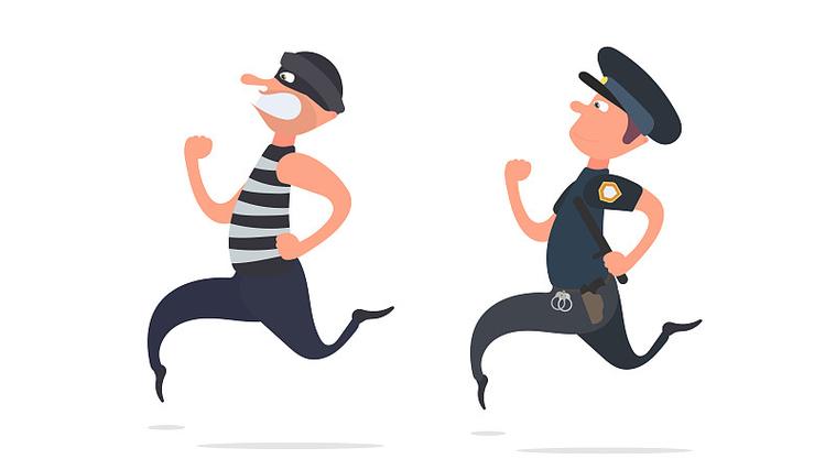 警察追逐小偷动画