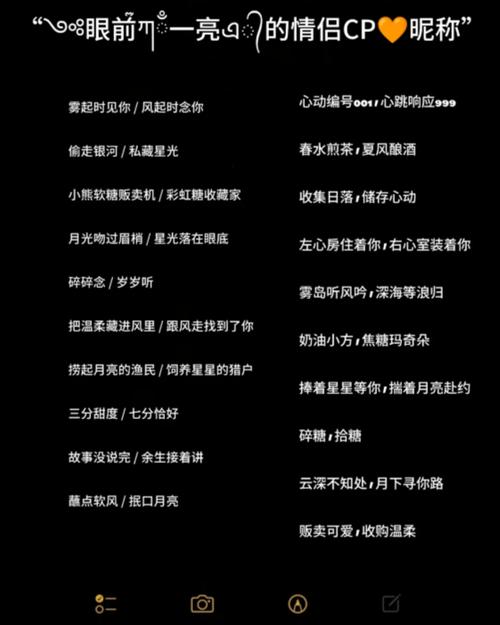 高级情侣cp昵称超甜