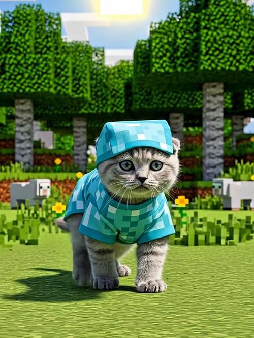 我的世界村庄里的猫