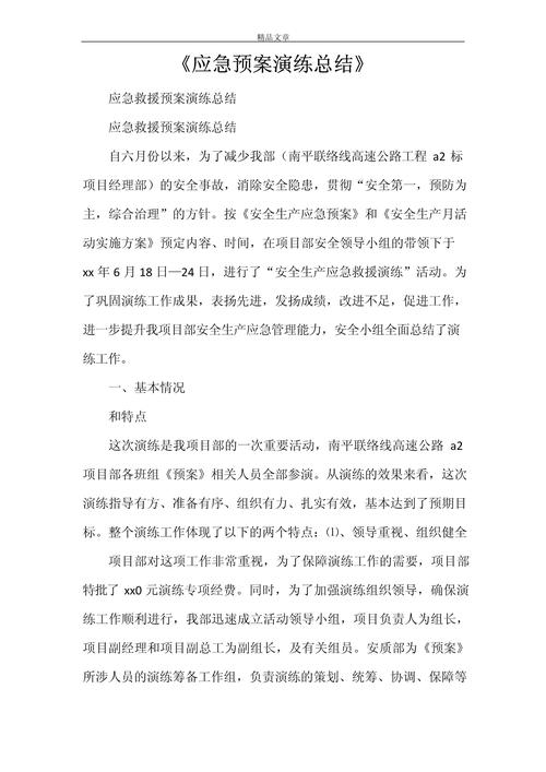 应急预案演练总结及点评