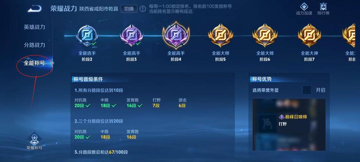 王者荣耀排位全能选手怎么设置缩略图