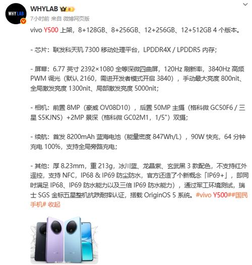 vivoy500pro参数配置详细