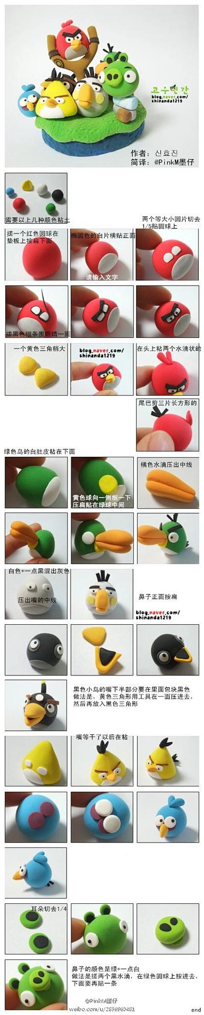 愤怒的小鸟超轻粘土教程图解