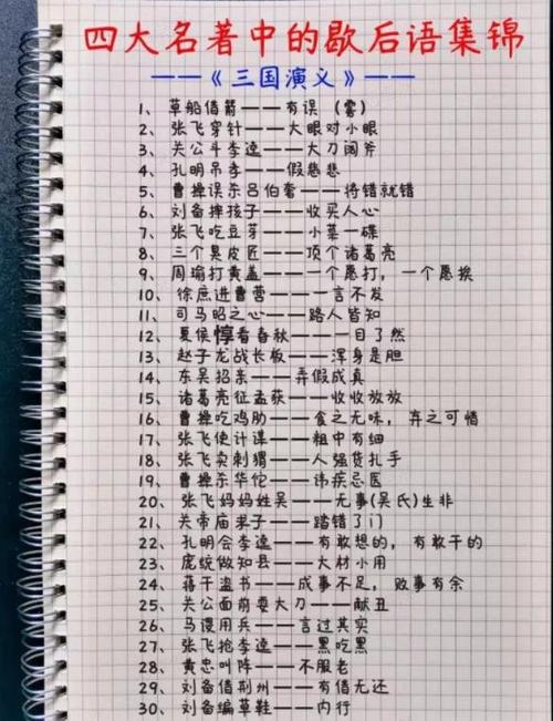 四大名著歇后语100个