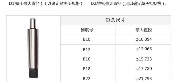钻夹头的型号表