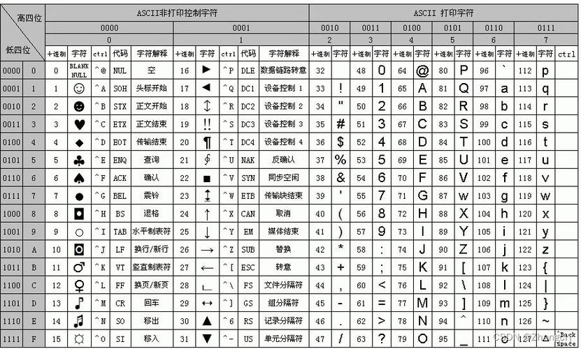 ascii码对照表0