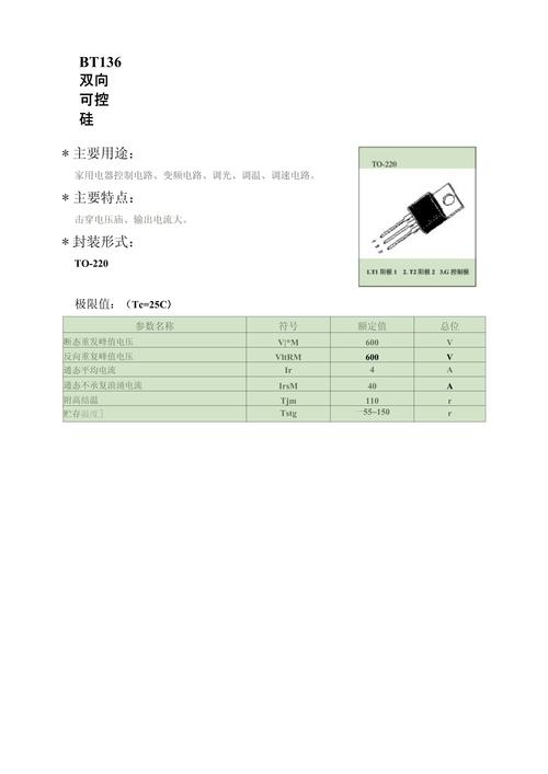 bt136可控硅参数 代换