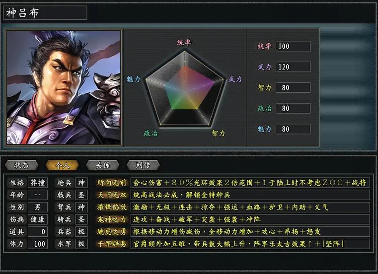三国志11吕布技能截图