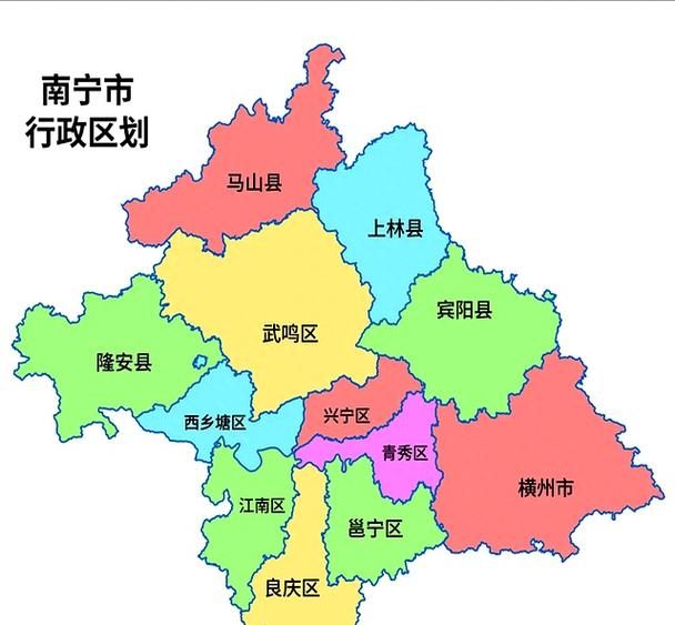 南宁市地图各个区分布