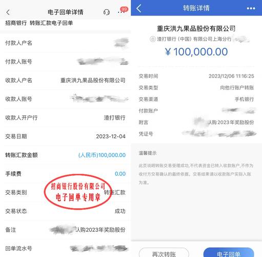 公司转账记录截图