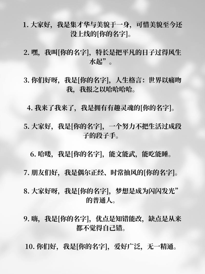 备忘录介绍自己文字