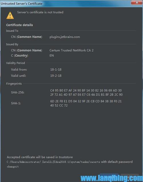 untrusted servers certificate