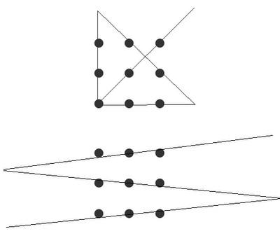一条直线穿过9个点