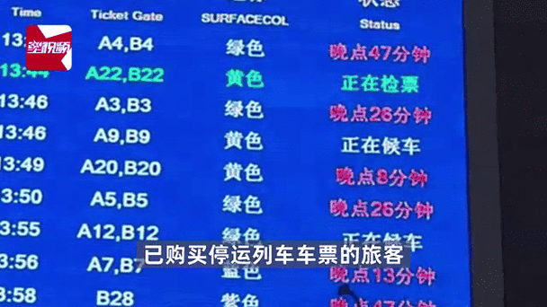 火车正点晚点动态查询
