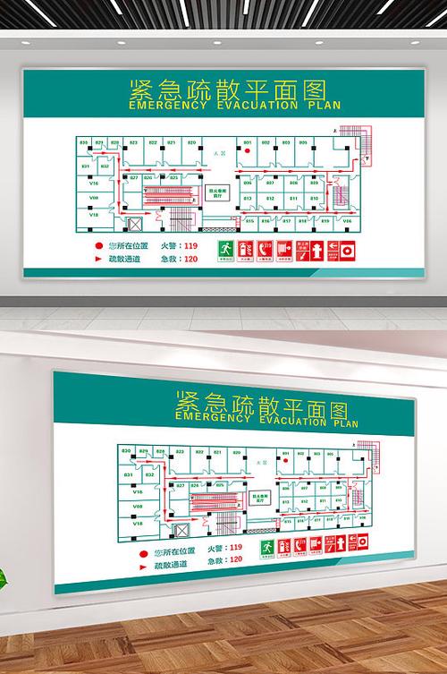 商场逃生路线图图片