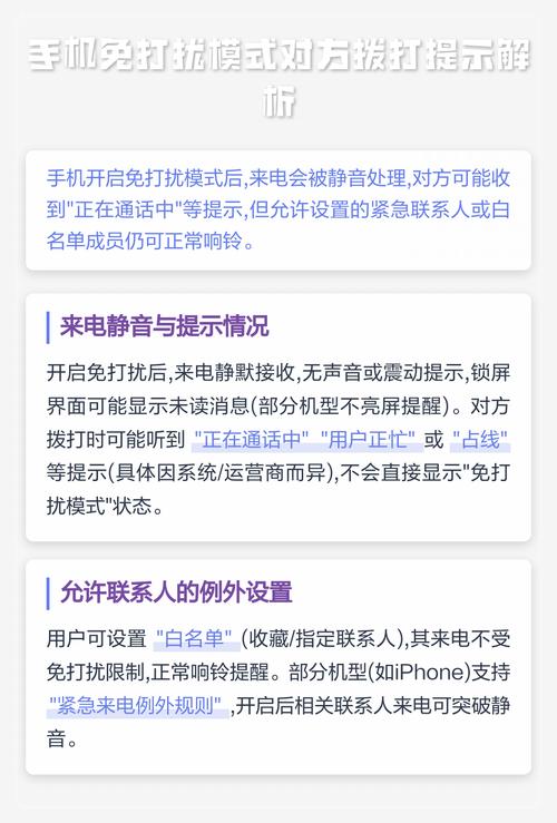 免打扰模式对方打电话提示什么