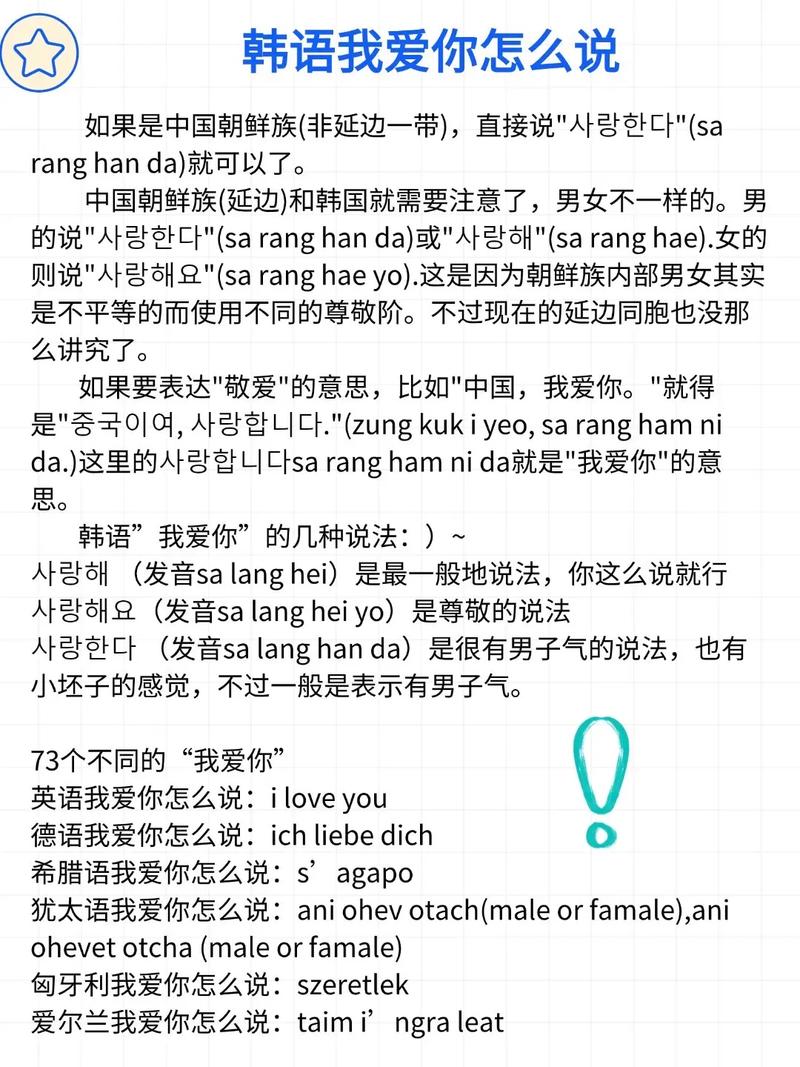 韩语我爱你翻译