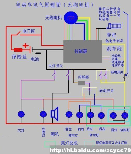 二轮电动车线路详细图