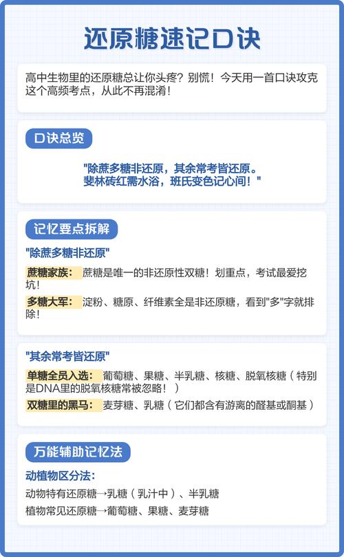 还原糖的记忆口诀