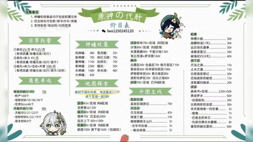 原神卡片价格表扫一扫