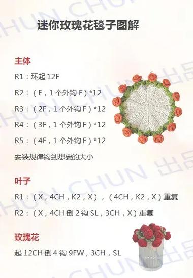 玫瑰毯子钩织图解缩略图