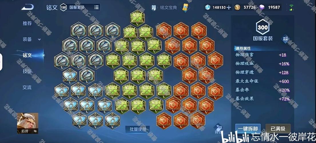 狮子套的铭文选择