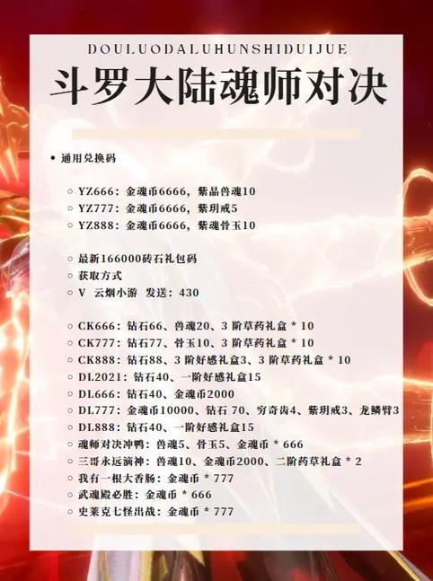 斗罗大陆游戏兑换码是多少