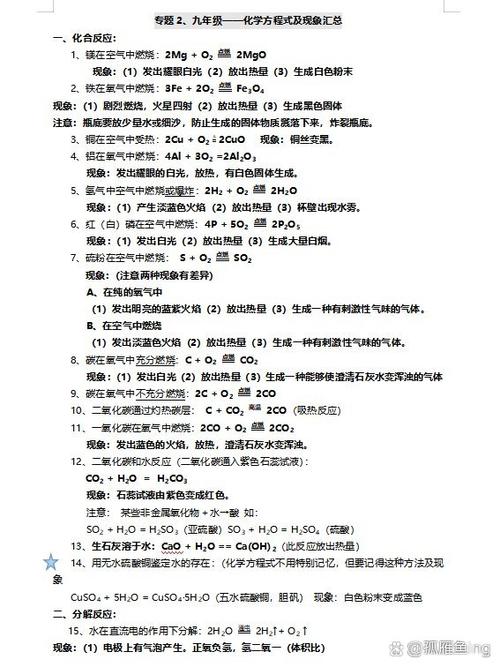 初三上下册化学式