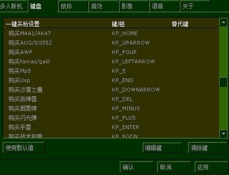 cs1.6购买武器快捷键