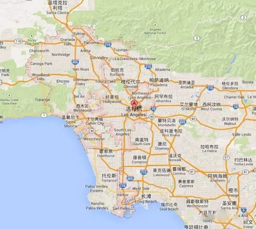 洛杉矶地图高清中文版