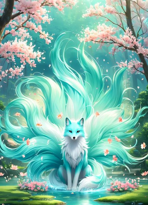 红色九尾狐图片古风截图