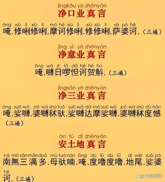 净三业真言注音版