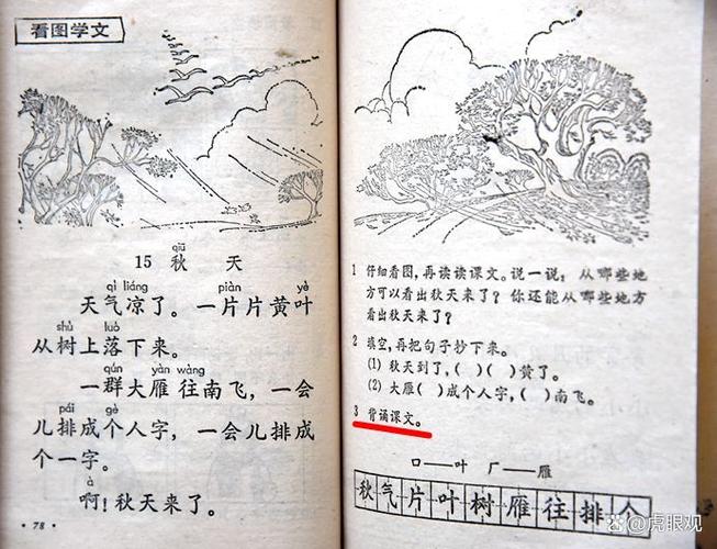 80年代的语文书图片