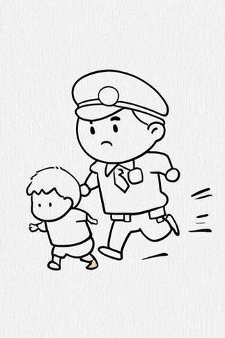 警察抓小偷漫画图片