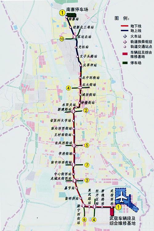 太原地铁1号规划图高清