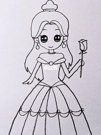 美女简笔画 公主