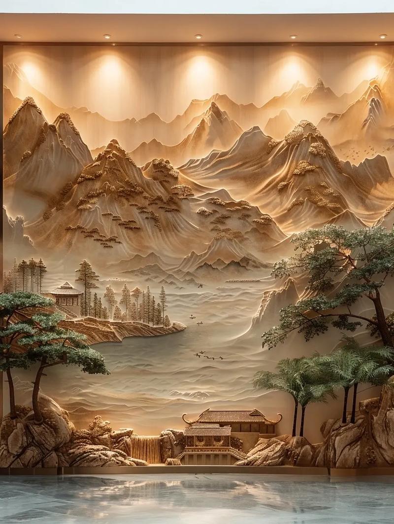 招财壁画背景墙截图