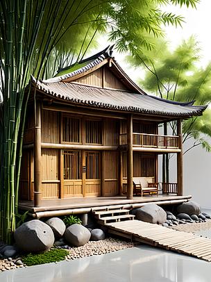 100种竹屋图片