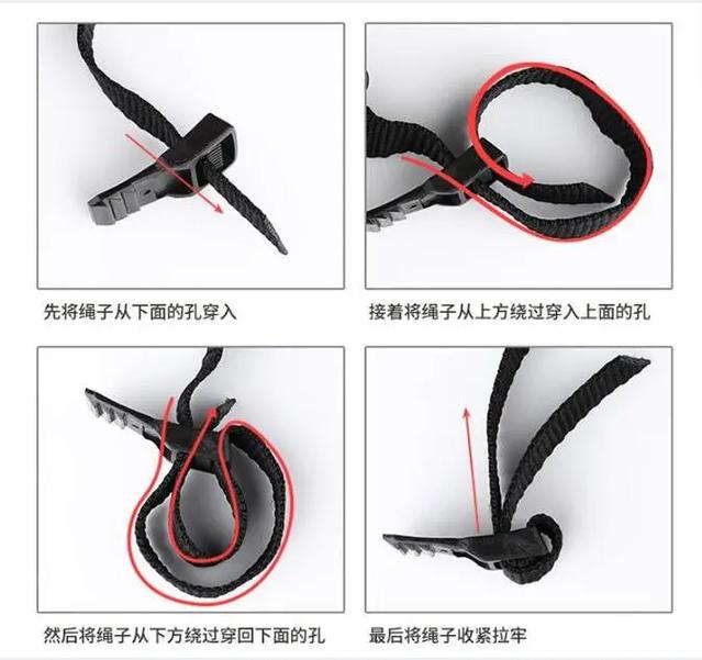 头盔卡扣怎么穿绳子