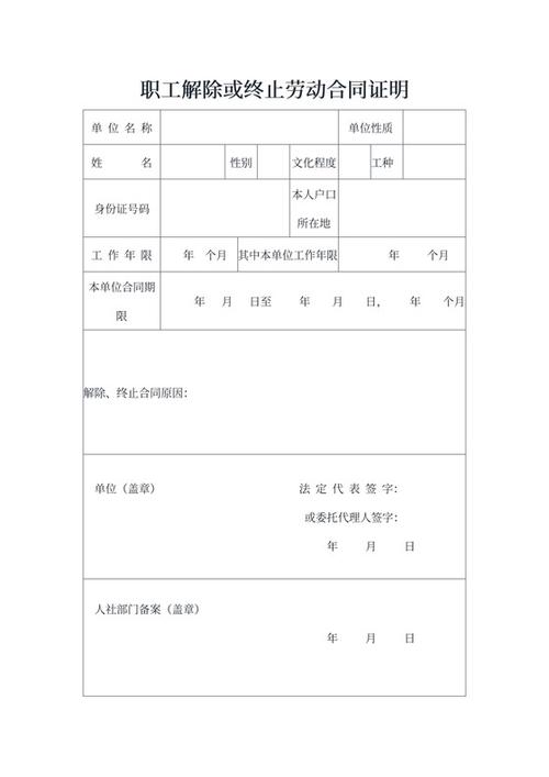 企业与员工解除劳动合同范本