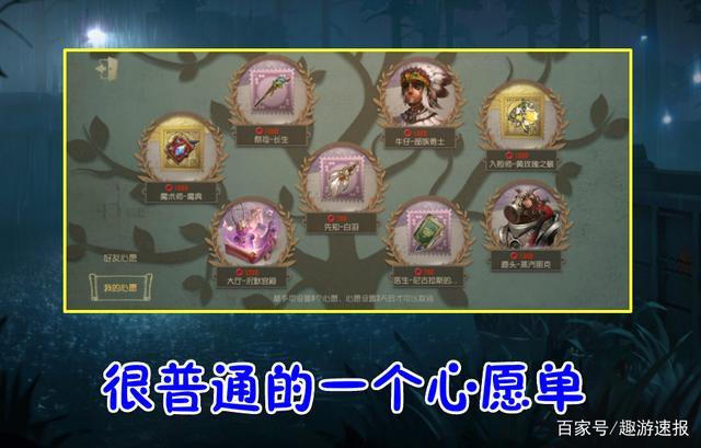第五人格许愿单在哪里
