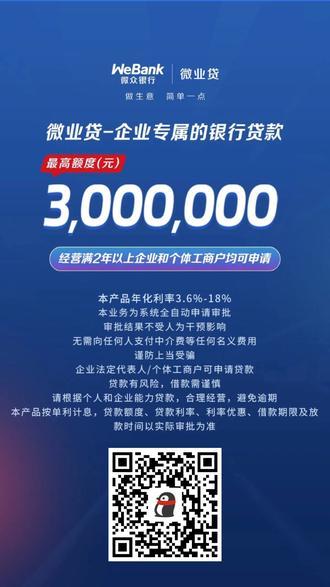 微众银行企业贷款申请条件