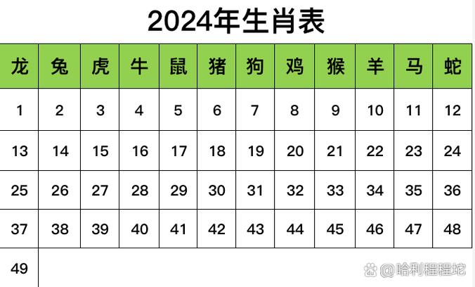 2024年生肖排码表图片