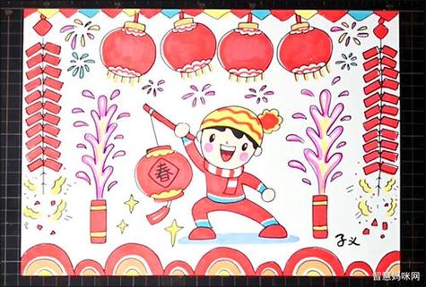 过年画画图片儿童简笔画