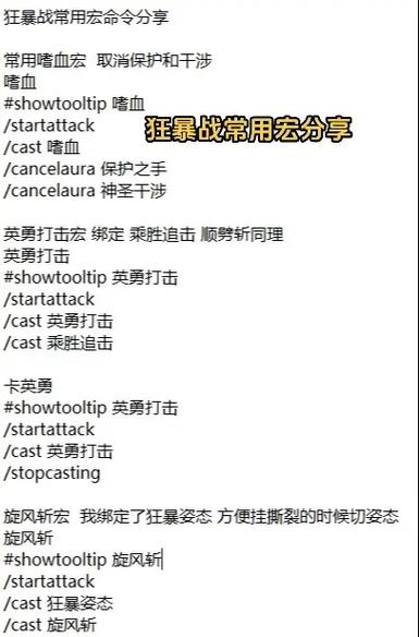 狂暴战猛击宏
