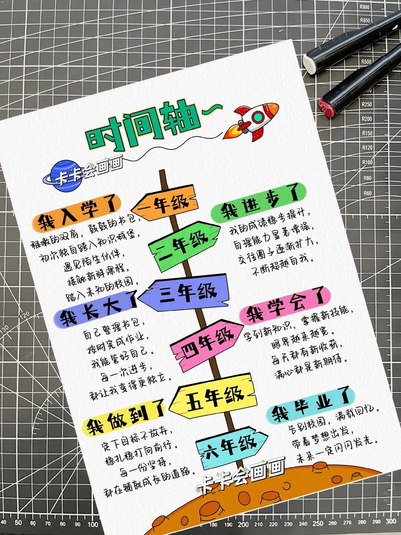一到六年级的时间轴怎么画图片